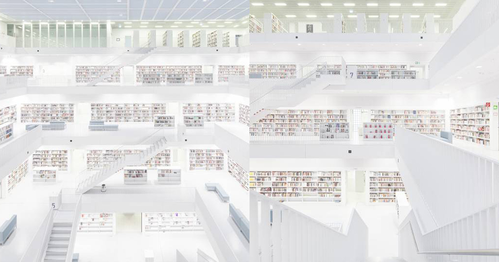 【網絡熱話】世界上最美圖書館之一！純白圖書館！錯位空間感＋霍格華茲樓梯！