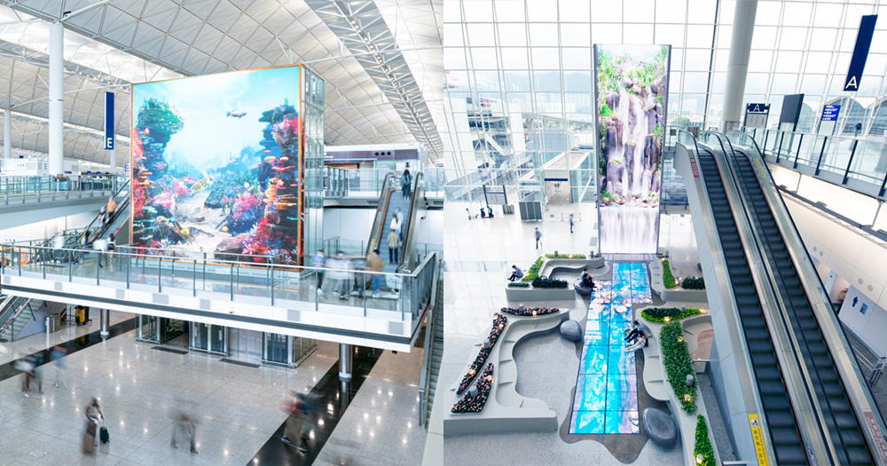 【香港】香港機場全新打卡位！ 沉浸式瀑布庭園+晶瑩升降機+玩味登機場