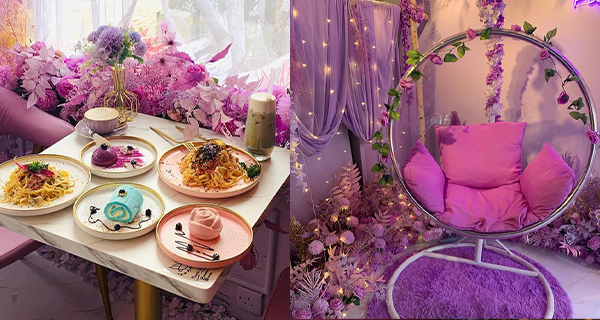 【香港】少女心紫色主題咖啡店！超夢幻、仲有紫色吊椅/花花打卡墻