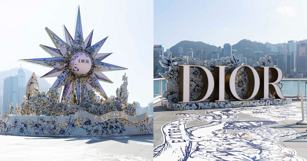 【香港】尖沙咀DIOR夢幻聖誕花海!粉絲必到打卡!十米高聖誕星!