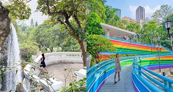 【金鐘好去處】悠閒漫遊港島綠洲香港公園，壯觀瀑布+彩虹橋+茶具文物館