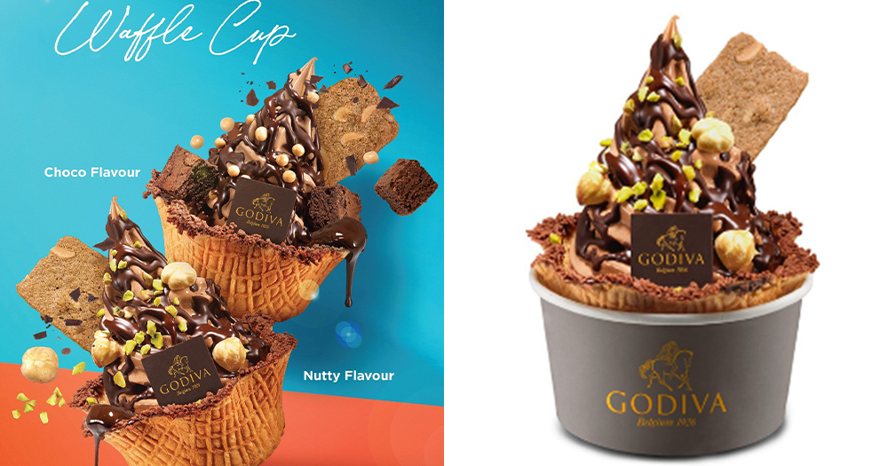 【香港Godiva】全新脆皮朱古力雪糕窩夫杯!兩款新口味包括Nutty / Choco