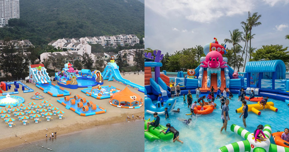 【暑假好去處2024】Kiztopia愉景灣全港最大沙灘充氣樂園Splashtopia!佔地超過4萬8千呎!9大巨型充氣彈床遊樂區